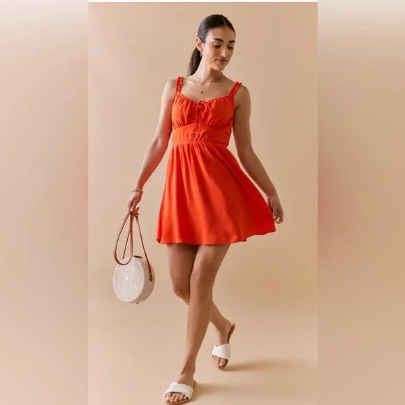 New Francesca’s Luanna Corset Red Sleeveless Mini Dress - Picture 5 of 6